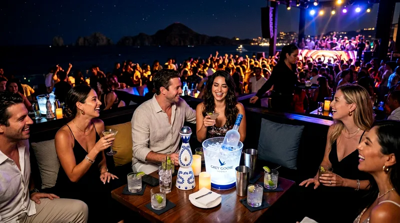 VIP bottle service table at a Cabo San Lucas nightclub